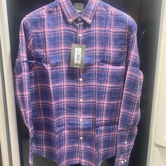 Baird Mcnutt Prestigious Linen Woven Shirt Sz M - Picture 1 of 6